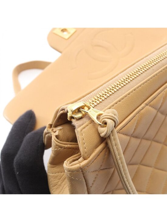 Chanel Backpack Quilted Beige Lambskin Suzu main image 11